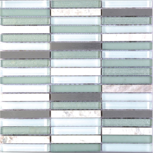 Green Band 12 x 12 Mosaic Tile