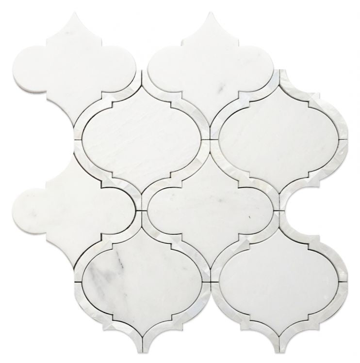 Alice Pearl Snow White 11.5 x 12 Mosaic Tile