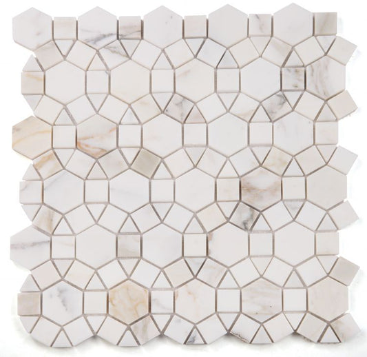 Aether Calacatta Polished 11.5 x 12 Mosaic Tile