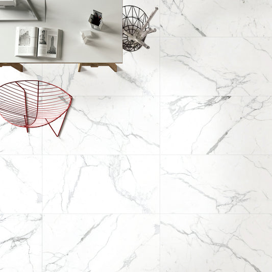 Malaysia Carrara Pre Matte 12 x 24 Marble Laminated Porcelain Tile