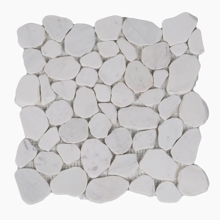 River Stone White 11.5 x 11.5 Mosaic Tile