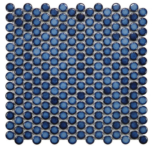 Penny Round Blue 11.5 x 11.5 Mosaic Tile