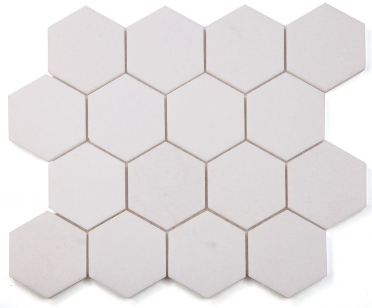 Hexagon Thassos Polished 3 x 3 10.25 x 11.75 Mosaic Tile