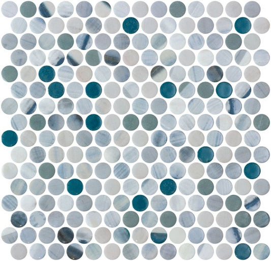 Vanguard Penny Bluish Grey 11.25 x 11.25 Mosaic Tile