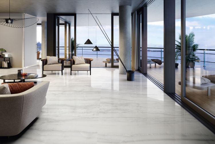 Akoya Silver Polished 24 x 48 Italian Porcelain Tile
