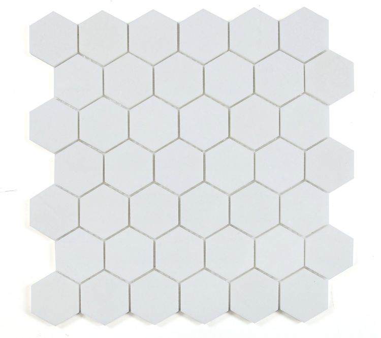 Hexagon Thassos Polished 2 x 2 11.75 x 12 Mosaic Tile