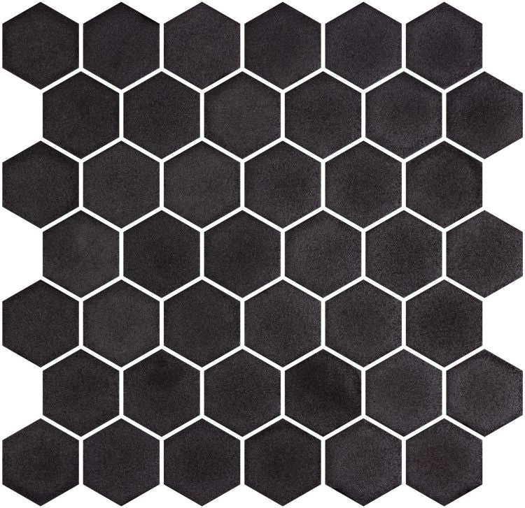 Stoneglass XL Black 11.25 x 11.25 Mosaic Tile