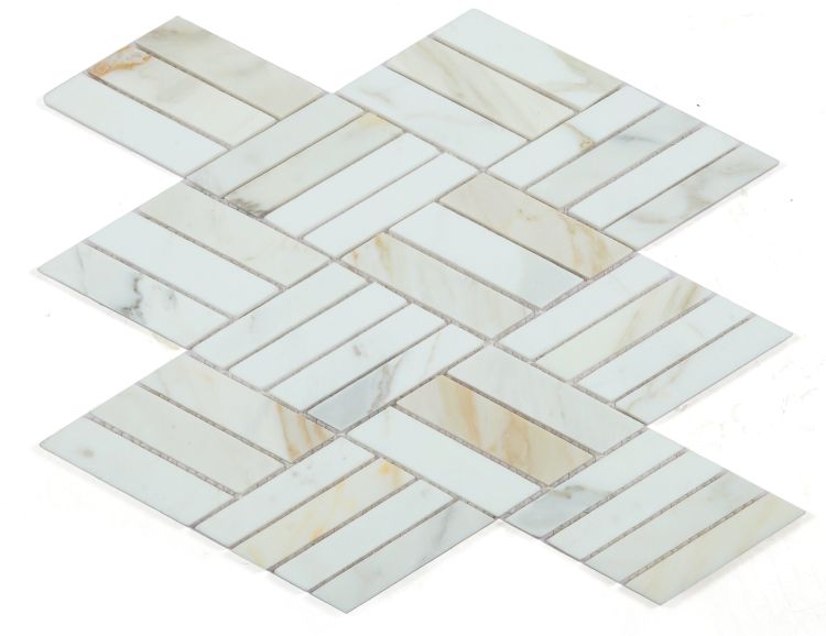 Diamond Calacatta Gold Honed 10.75 x 12.5 Mosaic Tile