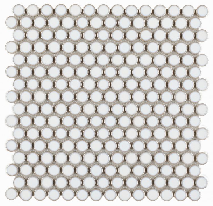 Penny Round Fancy White 11.5 x 11.5 Mosaic Tile