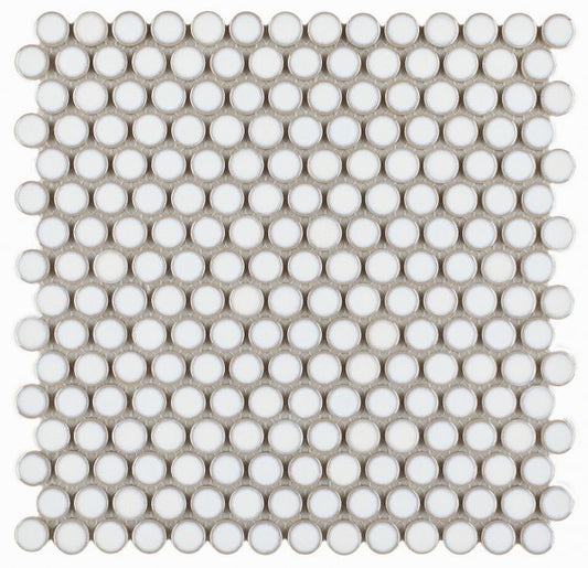 Penny Round Fancy White 11.5 x 11.5 Mosaic Tile
