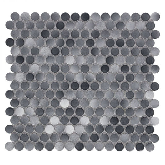 Penny Round Fancy Grey 11.5 x 12.25 Mosaic Tile