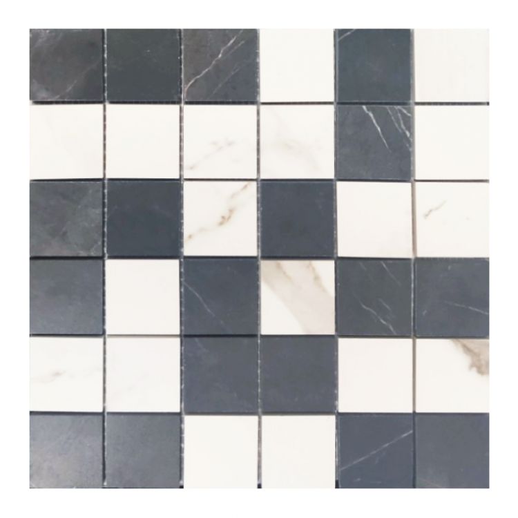 Prestigio Statuario-Marquinia Mix Soft Mosaic 12 x 12 Italian Porcelain Mosaic