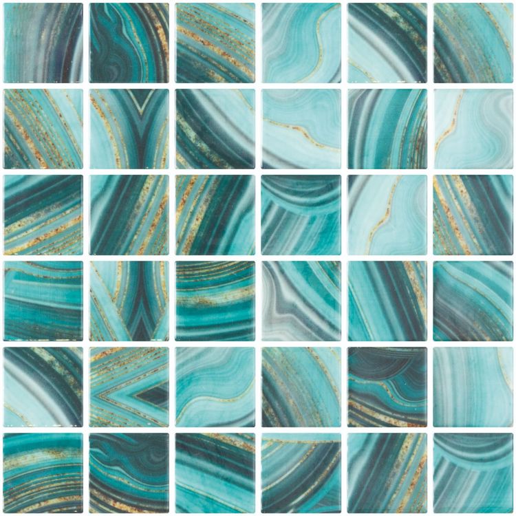 Vanguard Penta Onyx Teal 12.25 x 12.25 Mosaic Tile