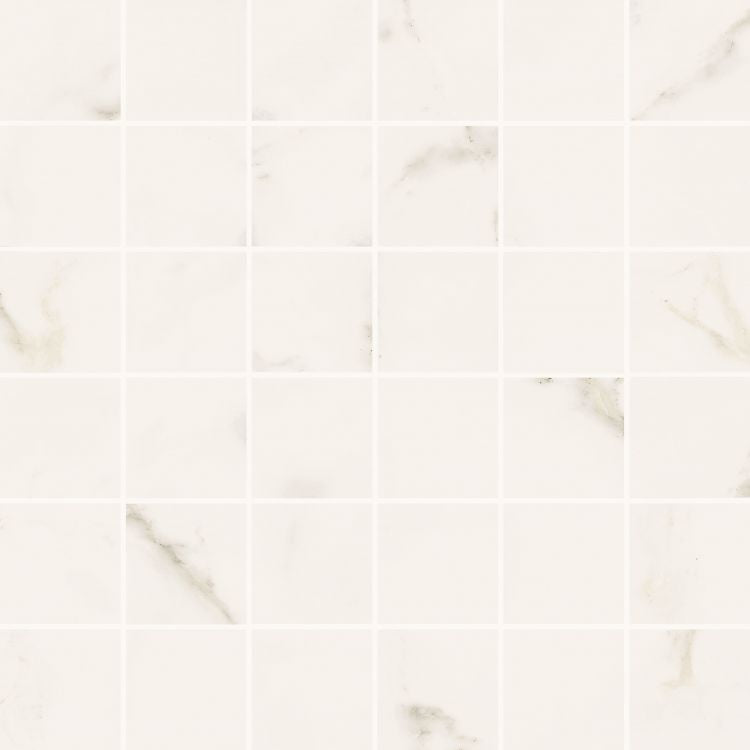 Trilogy Calacatta White Soft 2 x 2 Mosaic 12 x 12 Italian Porcelain Mosaic