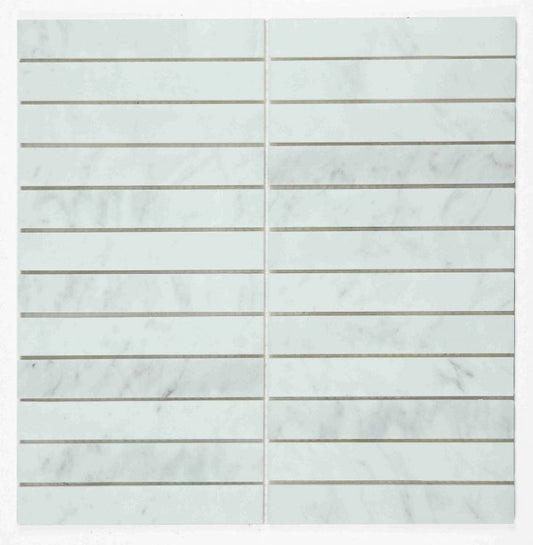 Slot Carrara Honed 11.75 x 11.75 Mosaic Tile
