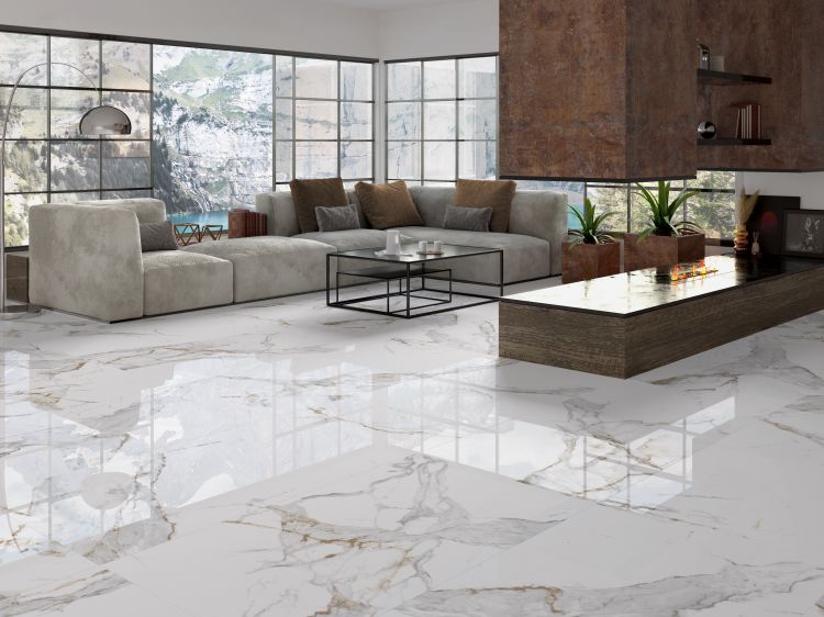 Aeris Gold Polished 24 x 48 Porcelain Tile