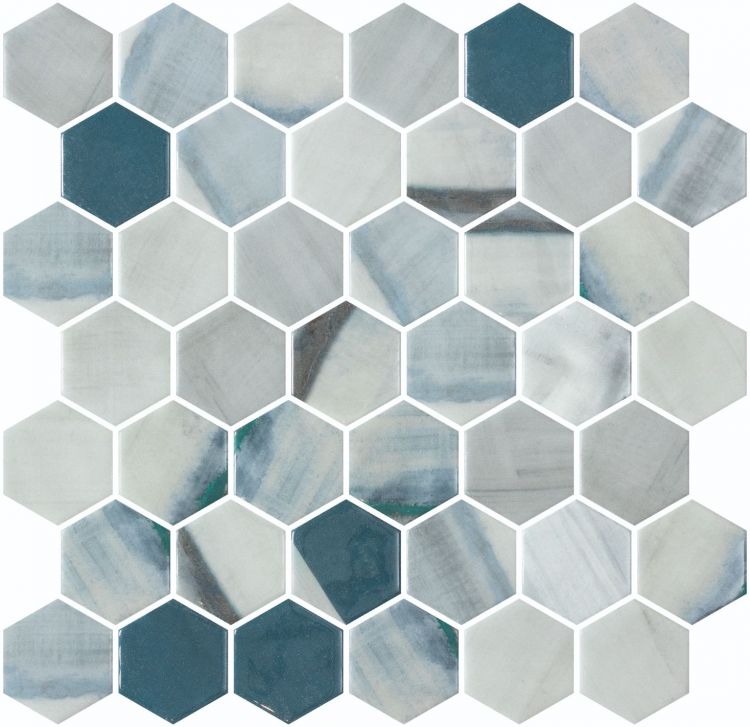 Vanguard Hex XL Bluish Grey 11.25 x 11.25 Mosaic Tile
