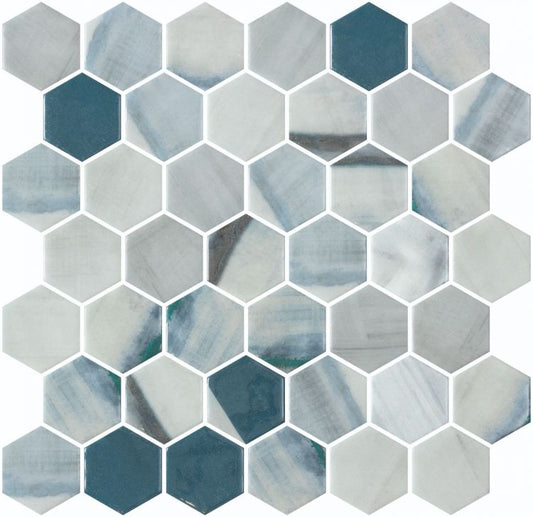 Vanguard Hex XL Bluish Grey 11.25 x 11.25 Mosaic Tile