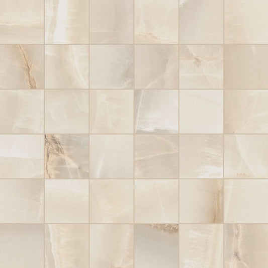 Akoya Ivory Matte Mosaic 2 x 2 12 x 12 Italian Porcelain Mosaic