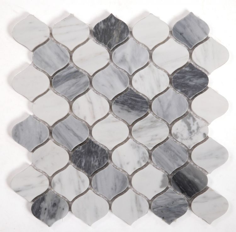Water Drop Calacatta Grey 10.75 x 11 Mosaic Tile