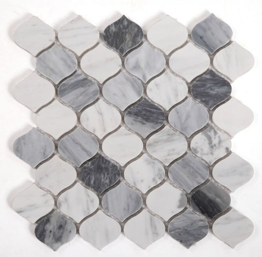 Water Drop Calacatta Grey 10.75 x 11 Mosaic Tile