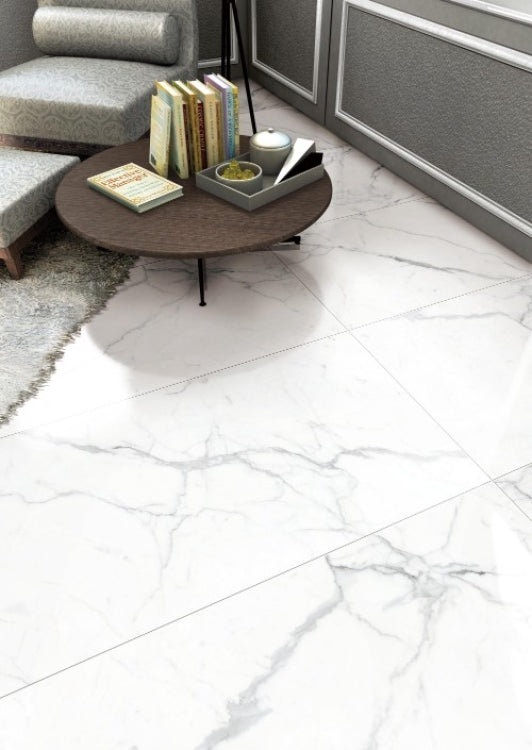 Malaysia Carrara Pre Matte 18 x 36 Marble Laminated Porcelain Tile