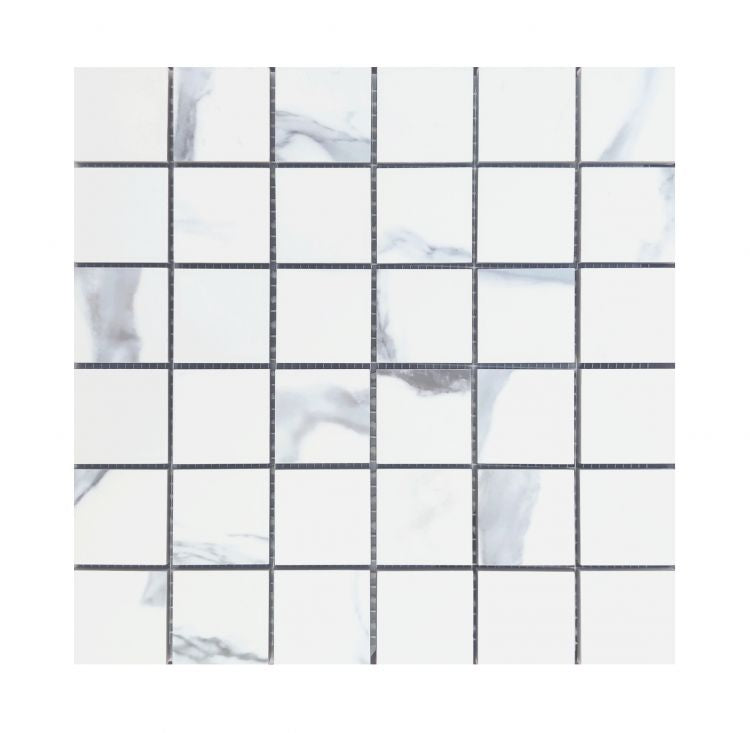 Calacatta Blue Matte 2 x 2 Mosaic 12 x 12 Porcelain Mosaic