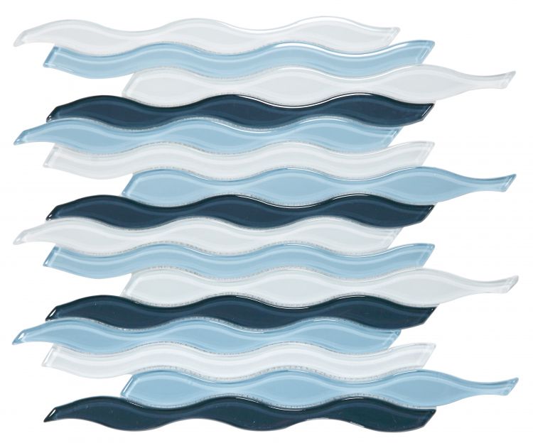 Water Blue 11.50 x 12.25 Mosaic Tile