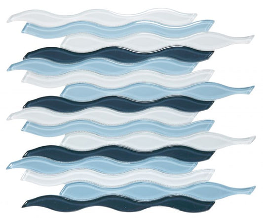 Water Blue 11.50 x 12.25 Mosaic Tile