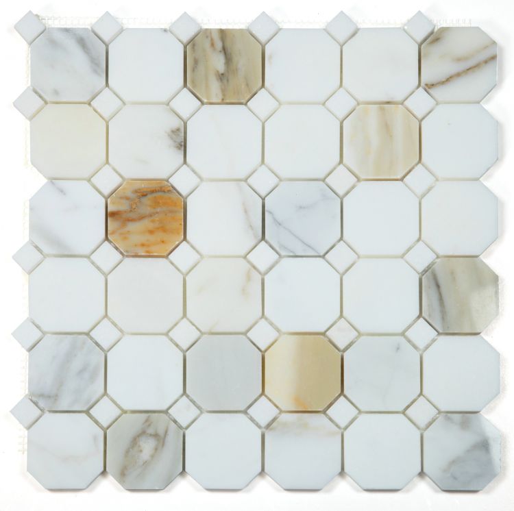 Octagon Calacatta Gold 11.75 x 11.75 Mosaic Tile