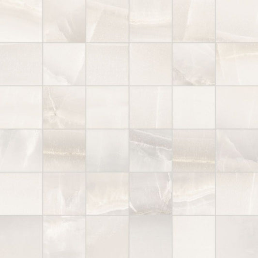 Akoya White Matte Mosaic 2 x 2 12 x 12 Italian Porcelain Mosaic
