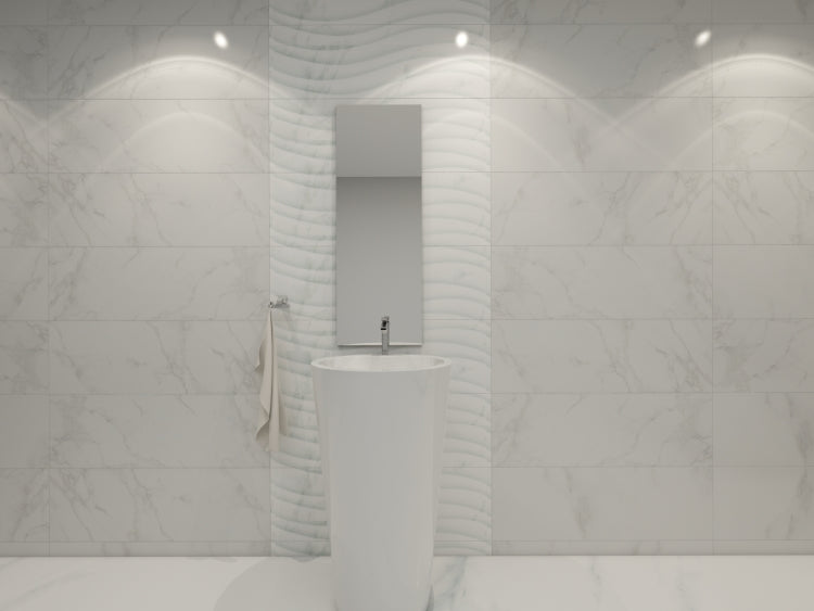 Carrara Art Flow Wall 2018 12 x 36 Ceramic Tile