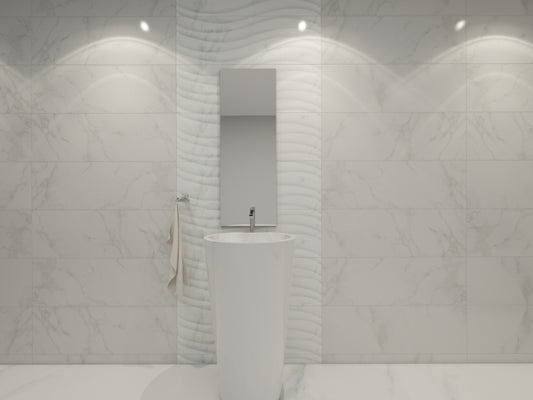 Carrara Art Flow Wall 2018 12 x 36 Ceramic Tile