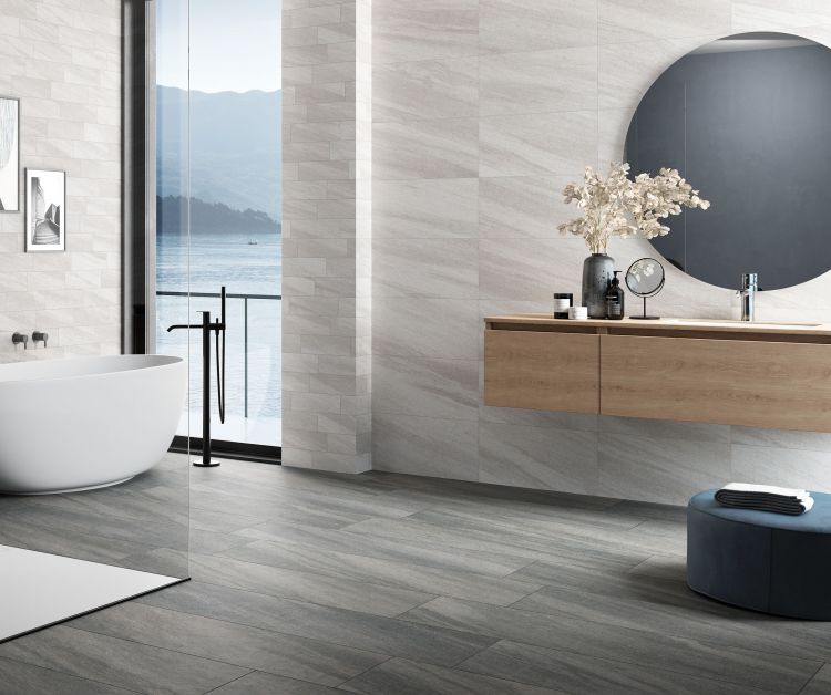 HQT Quartzite 8 - Dark Grey 12 x 24 Porcelain Tile