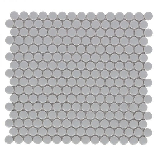 Penny Round City Grey Matte 11.5 x 12.25 Mosaic Tile