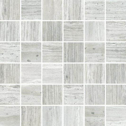Malaysia River White Square Matte Mosaic 12 x 12 Porcelain Mosaic