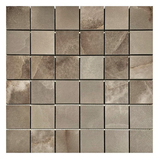 Reves Choco Matte Mosaic 12 x 12 Porcelain Mosaic