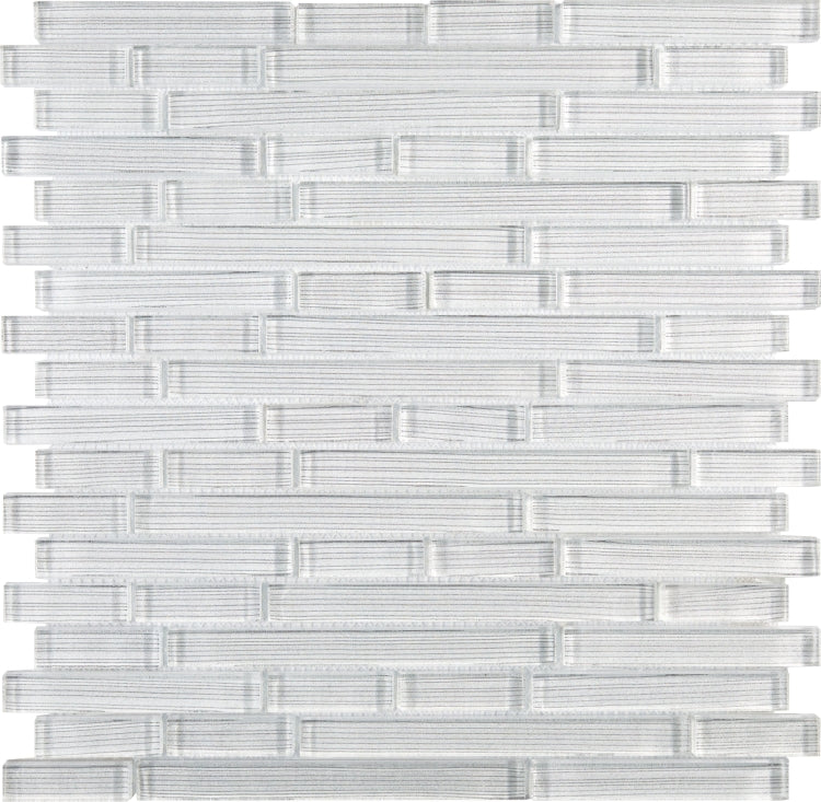 Linear Silver White 11.75 x 12 Mosaic Tile