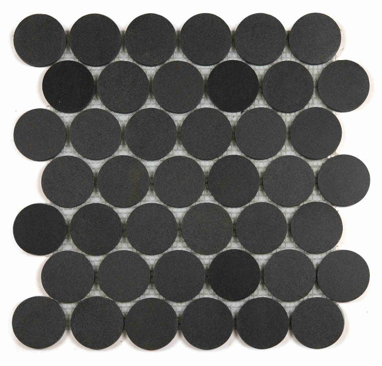 Penny Marble Large Basalt Honed 2 x 2 11.75 x 12 Mosaic Tile