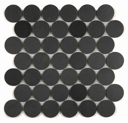 Penny Marble Large Basalt Honed 2 x 2 11.75 x 12 Mosaic Tile