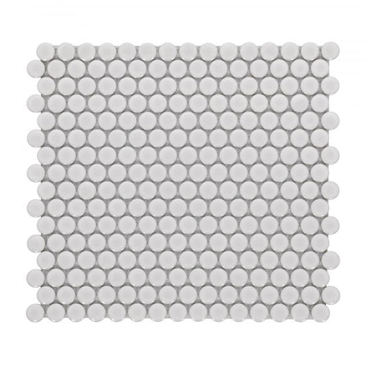 Penny Round Natural Grey Glossy 11.5 x 12.25 Mosaic Tile