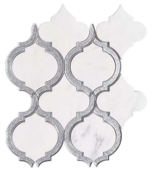 Alice Silver White 9.75 x 11.75 Mosaic Tile