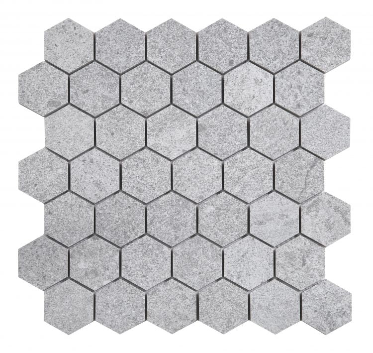 Malaysia Grant Grey 2 x 2 Hexagon 12 x 12 Marble Laminated Porcelain Tile