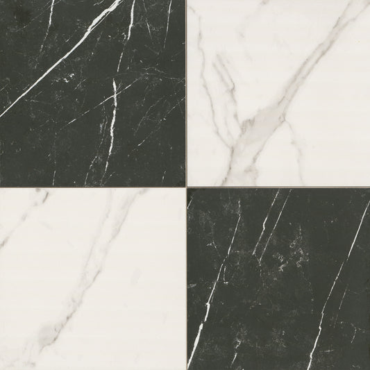 MSI Casa Duet Calacatta Marquina Checkered 24" x 24" Matte Porcelain Tile