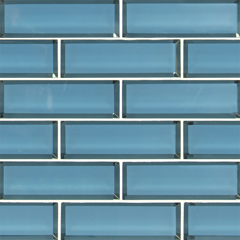 MSI Haiku Sapphire Beveled 2 x 6 Glass Subway Mosaic Tile