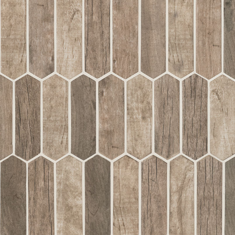 MSI Driftwood Picket Glass Mosaic Tile