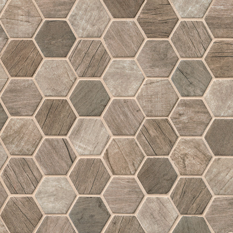 MSI Driftwood 2 in. Hexagon Glass Mosaic Tile