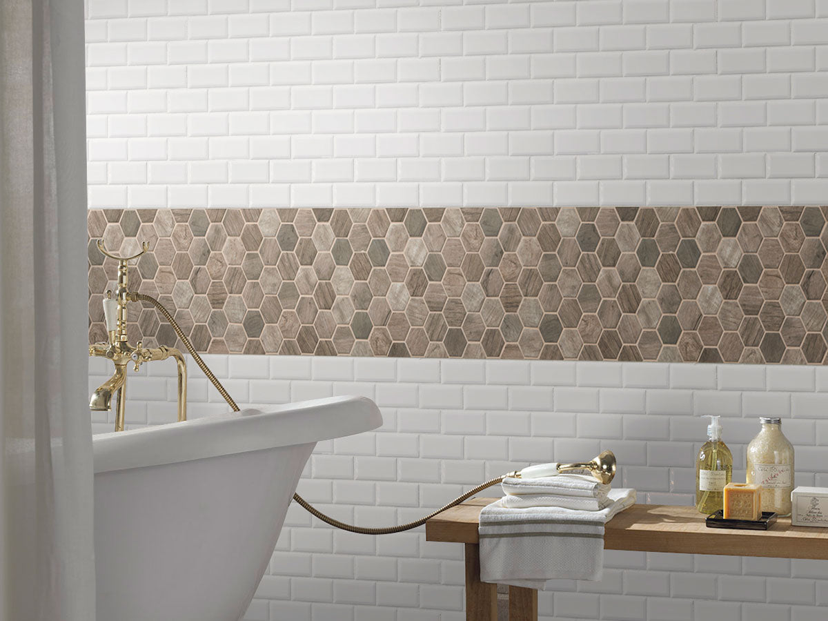 MSI Driftwood 2 in. Hexagon Glass Mosaic Tile - view 3