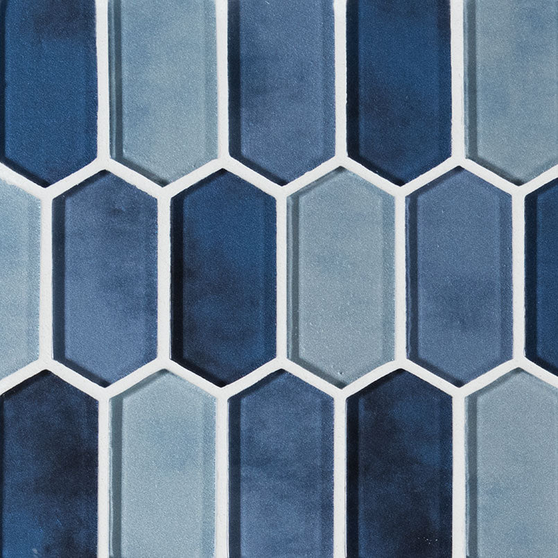 MSI Boathouse Blue Picket Glass Mosaic Tile