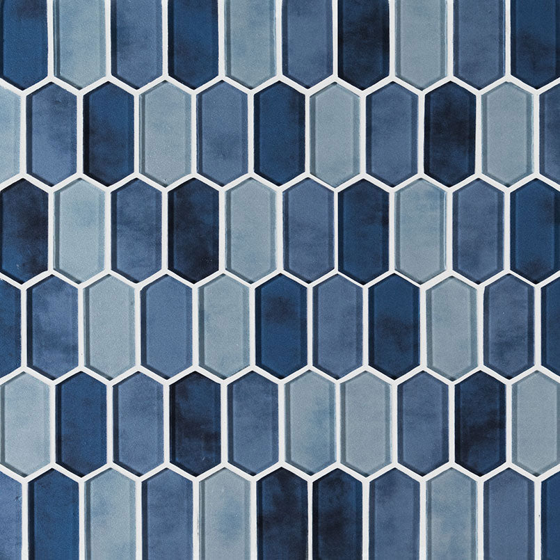MSI Boathouse Blue Picket Glass Mosaic Tile - view 2